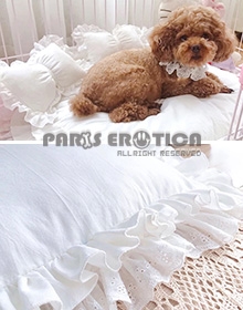 import white ruffled bed Lサイズ [受注限定]
